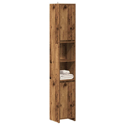 Bathroom Cabinet Old Wood 30x30x183,5 cm Engineered Wood