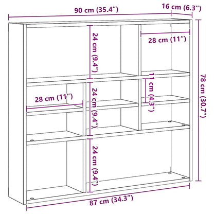Wall Shelf Old Wood 90x16x78 cm Engineered Wood
