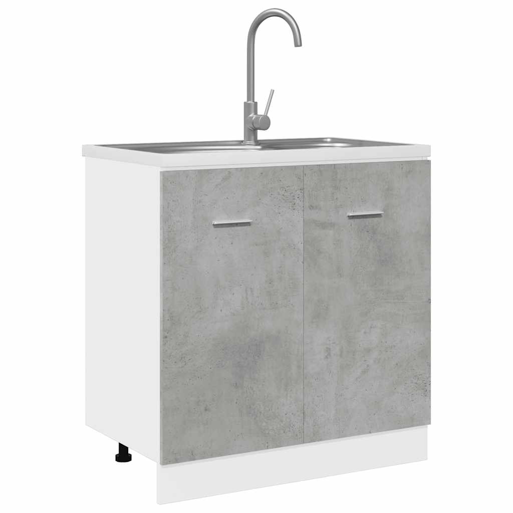 Sink Bottom Cabinet "Lyon" Concrete Grey 80x46x81.5 cm