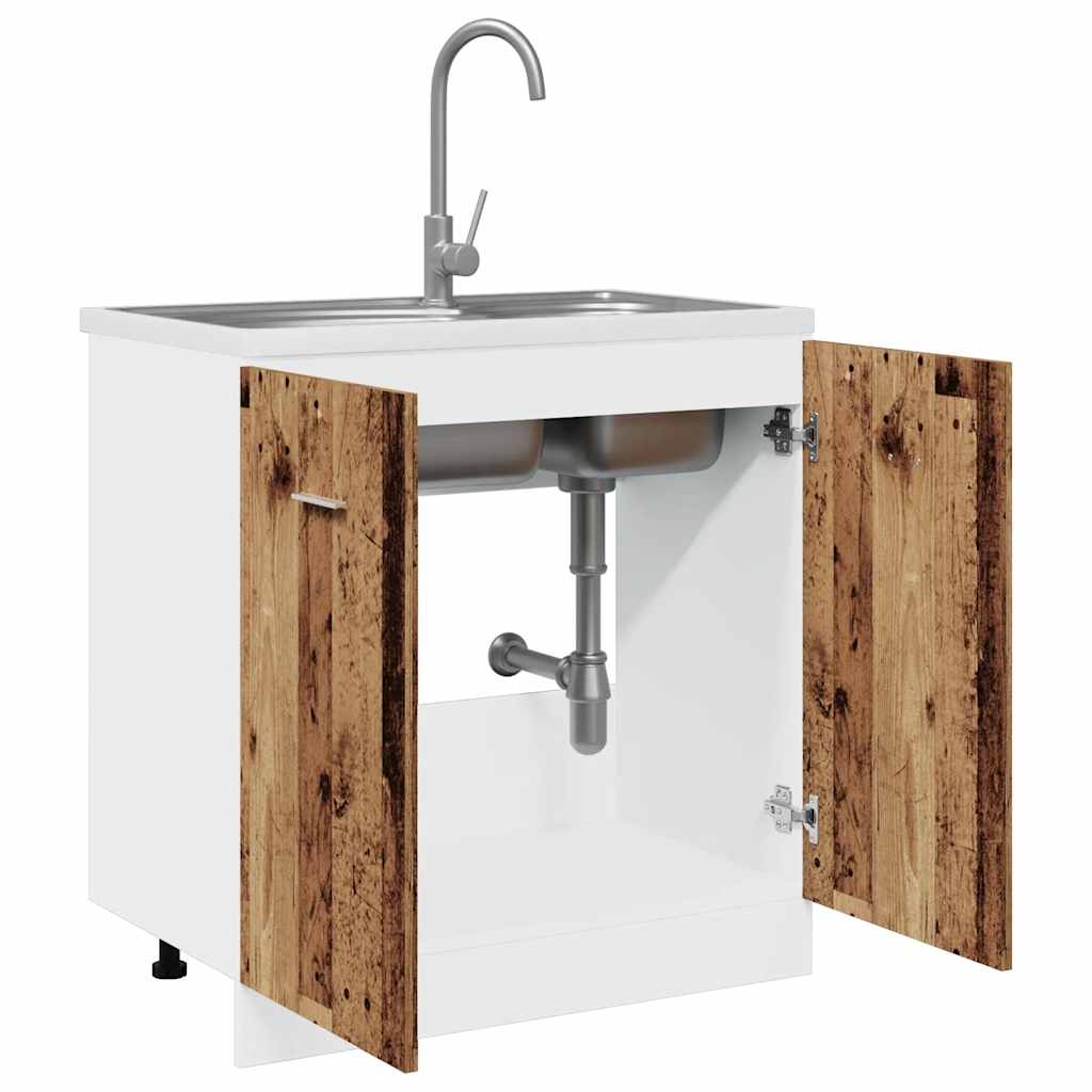 Sink Bottom Cabinet Lyon Old Wood 80x46x81.5 cm Engineered Wood