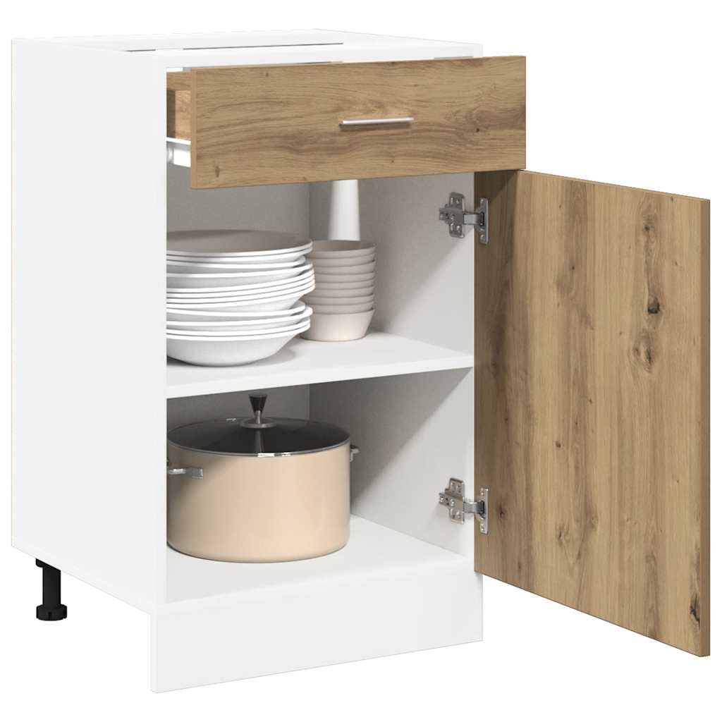 Drawer Bottom Cabinet Lyon Artisan Oak 50x46x81.5 cm Engineered Wood