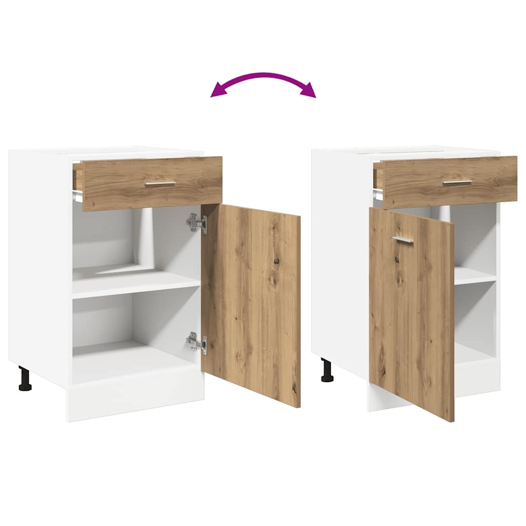Drawer Bottom Cabinet Lyon Artisan Oak 50x46x81.5 cm Engineered Wood