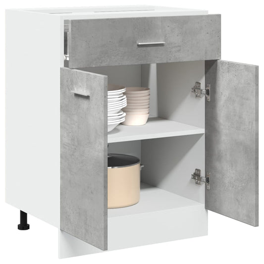Drawer Bottom Cabinet "Lyon" Concrete Grey 60x46x81.5 cm