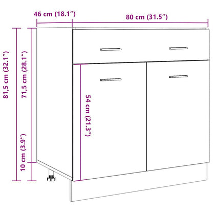 Drawer Bottom Cabinet Lyon Old Wood 80x46x81.5 cm Engineered Wood