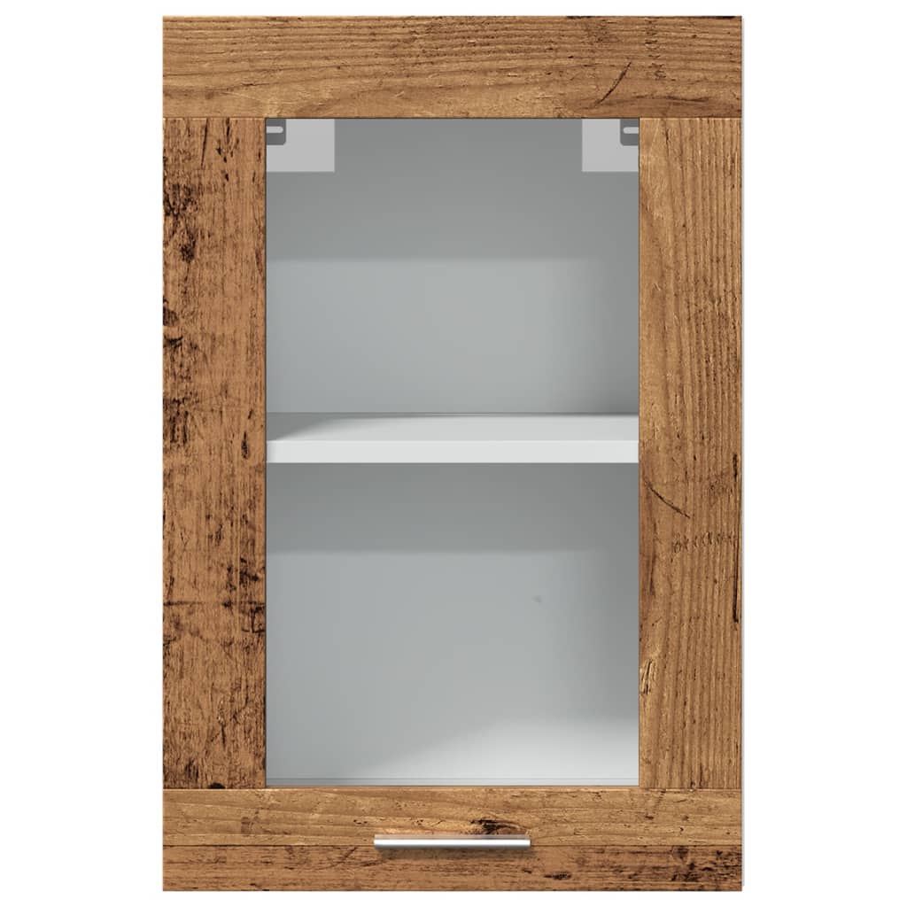 Hanging Glass Cabinet Lyon Old Wood 40x31x60 cm Engineered Wood