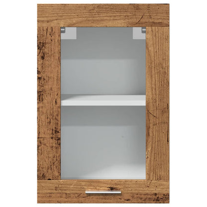 Hanging Glass Cabinet Lyon Old Wood 40x31x60 cm Engineered Wood