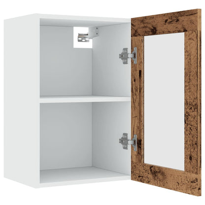 Hanging Glass Cabinet Lyon Old Wood 40x31x60 cm Engineered Wood