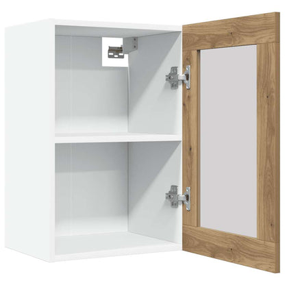 Hanging Glass Cabinet Lyon Artisan Oak 40x31x60 cm Engineered Wood