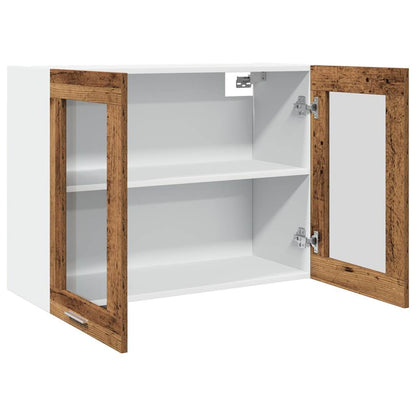 Hanging Glass Cabinet Lyon Old Wood 80x31x60 cm Engineered Wood