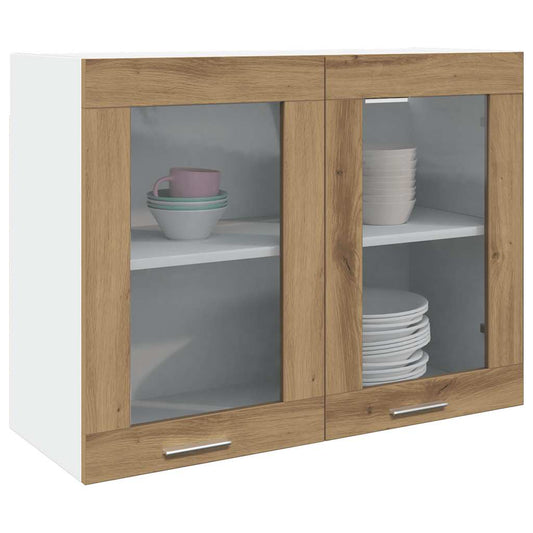 Hanging Glass Cabinet "Lyon" Artisan Oak 80x31x60 cm