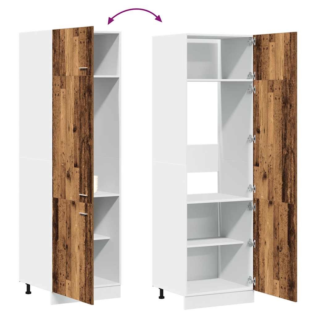Refrigerator Cabinet "Lyon" Old Wood 60x57x207 cm Engineered Wood