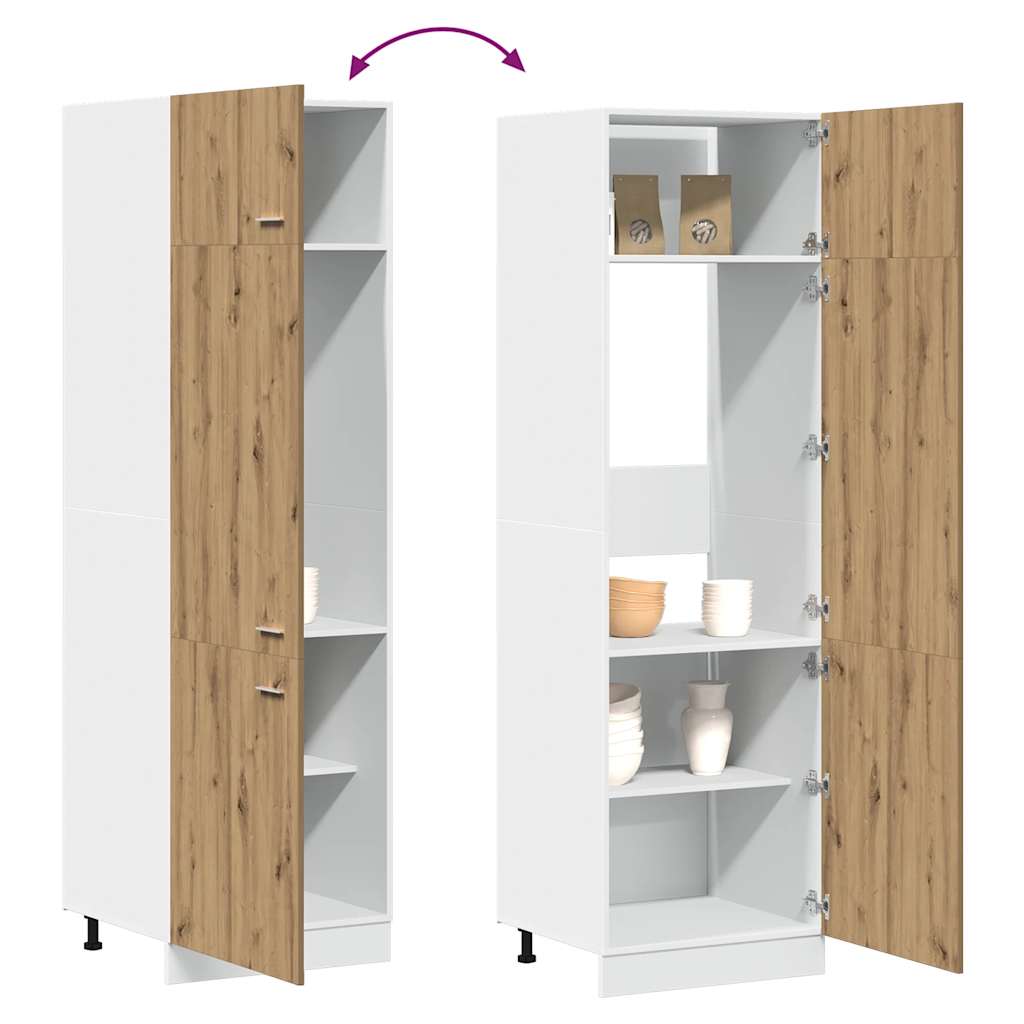 Refrigerator Cabinet Lyon Artisan Oak 60x57x207 cm Engineered Wood
