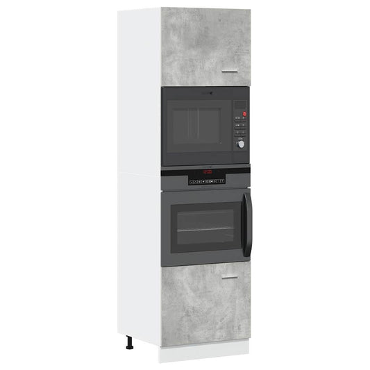 Microwave Cabinet Lyon Concrete Grey 60x57x207 cm Engineered Wood