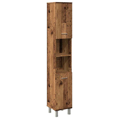 Bathroom Cabinet Old Wood 30x30x179 cm Engineered Wood