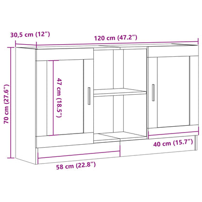 Sideboard Old Wood 120x30.5x70 cm Engineered Wood