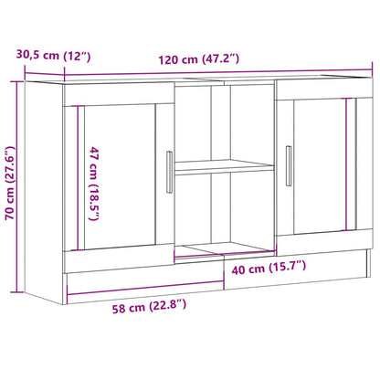 Sideboard Old Wood 120x30.5x70 cm Engineered Wood