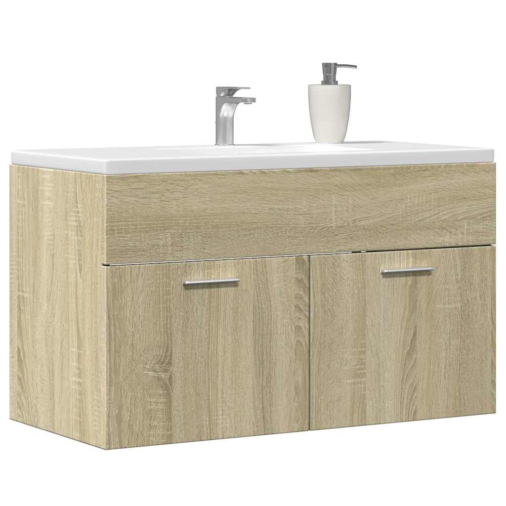 Sink Cabinet Sonoma Oak 80x38.5x46 cm Engineered Wood