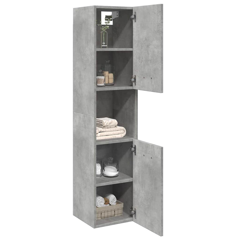 Bathroom Hanging Cabinet Concrete Grey 30x30x130 cm