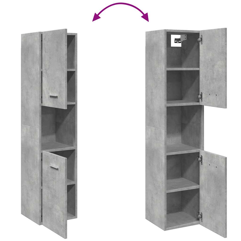 Bathroom Hanging Cabinet Concrete Grey 30x30x130 cm