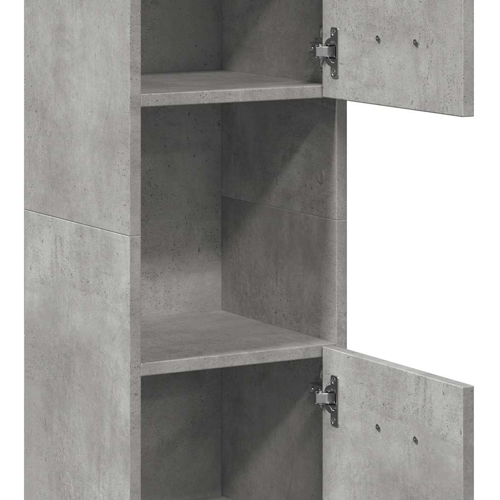 Bathroom Hanging Cabinet Concrete Grey 30x30x130 cm
