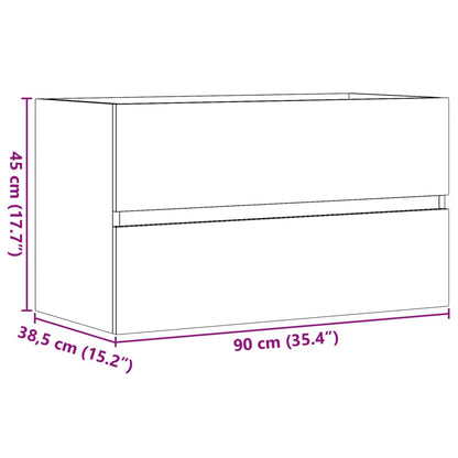 Sink Cabinet Old Wood 90x38,5x45 cm Engineered Wood