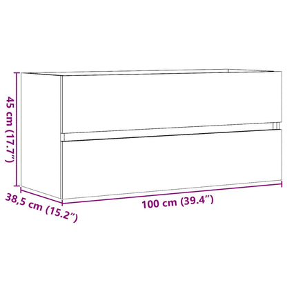 Sink Cabinet Old Wood 100x38,5x45 cm Engineered Wood