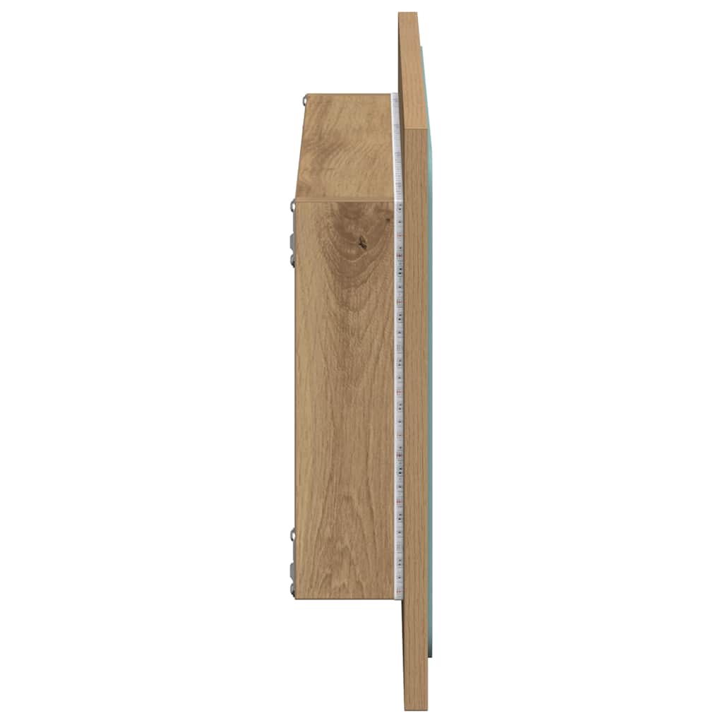 Bathroom Mirror with LED Light Artisan Oak 60x8.5x38 cm