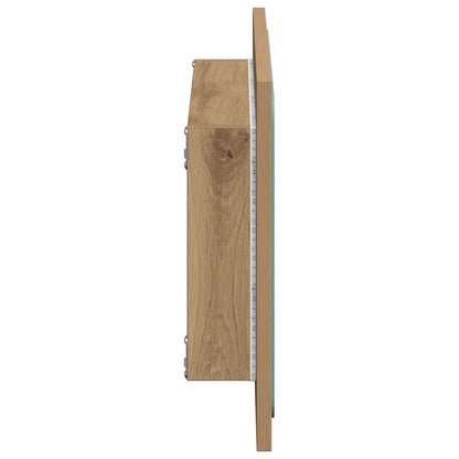 Bathroom Mirror with LED Light Artisan Oak 60x8.5x38 cm