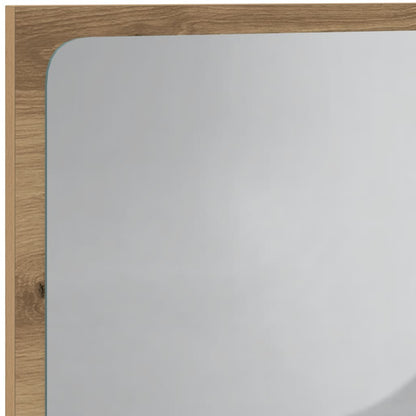 Bathroom Mirror with LED Light Artisan Oak 60x8.5x38 cm