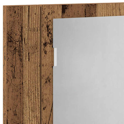 LED Mirror Cabinet Old Wood 60x12x45 cm Engineered Wood