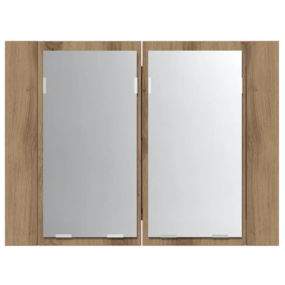 LED Mirror Cabinet Artisan Oak 60x12x45 cm Engineered Wood