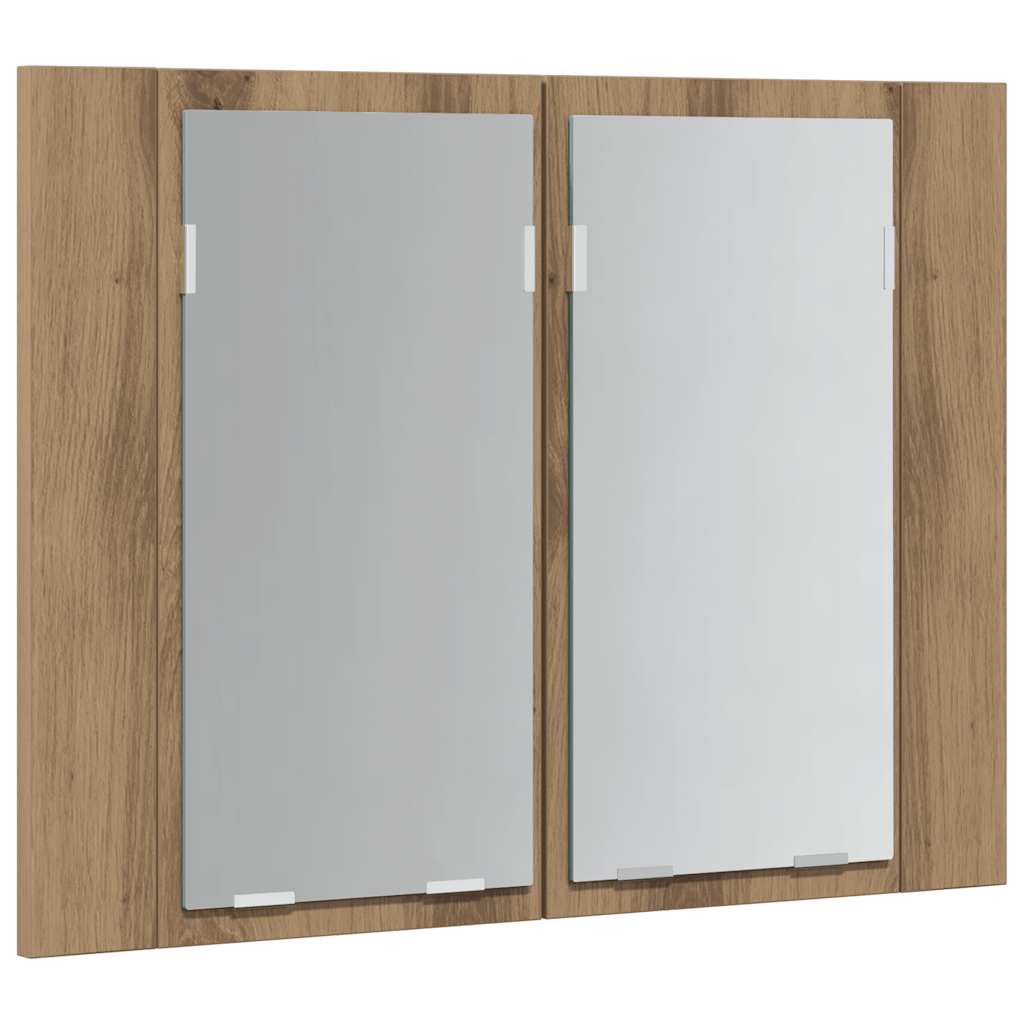 LED Mirror Cabinet Artisan Oak 60x12x45 cm Engineered Wood
