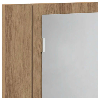LED Mirror Cabinet Artisan Oak 60x12x45 cm Engineered Wood