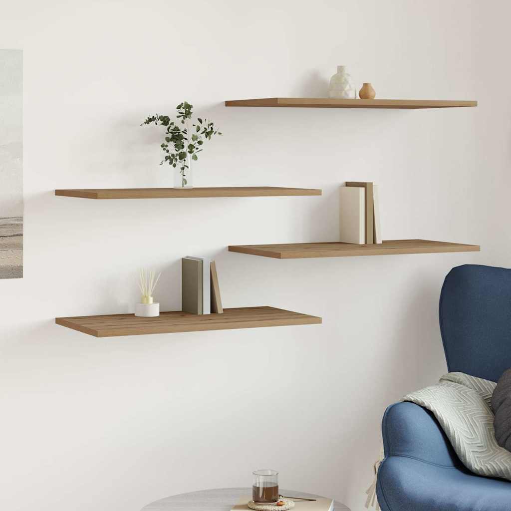 Wall Shelves 4 pcs Artisan Oak 60x30x1,5 cm Engineered Wood