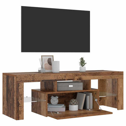 TV Cabinet with LED Lights Old Wood 120x36,5x40 cm Engineered Wood
