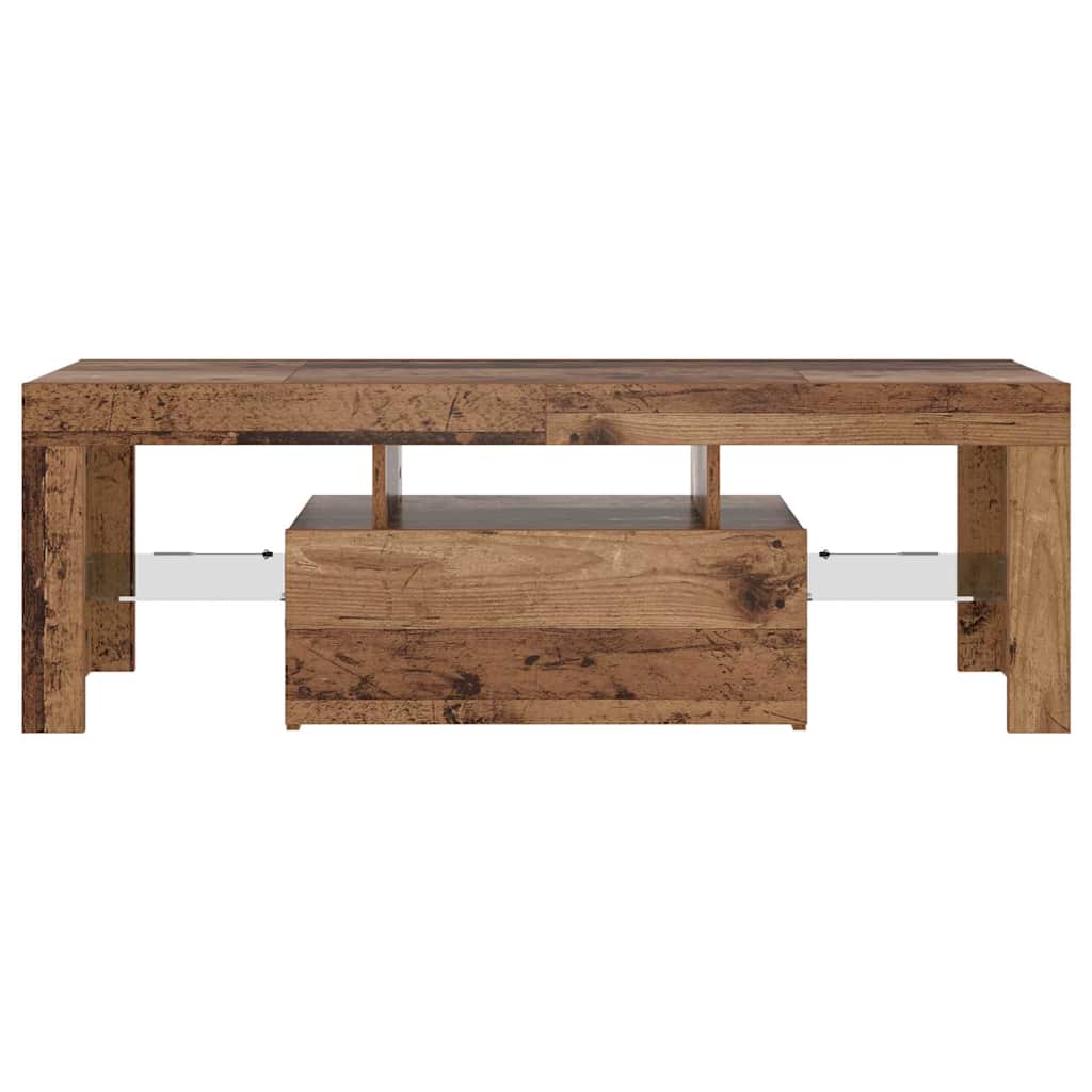 TV Cabinet with LED Lights Old Wood 120x36,5x40 cm Engineered Wood