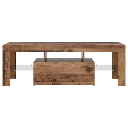 TV Cabinet with LED Lights Old Wood 120x36,5x40 cm Engineered Wood