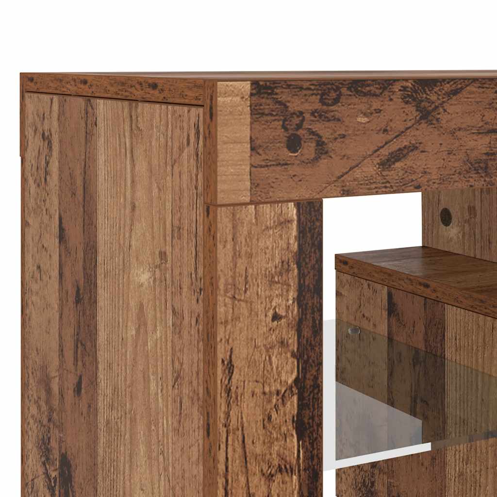 TV Cabinet with LED Lights Old Wood 140x36,5x40 cm Engineered Wood