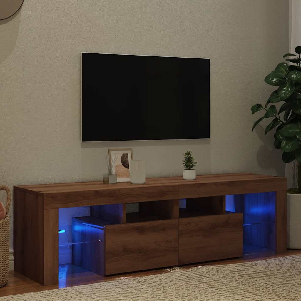 TV Cabinet with LED Lights Artisan Oak 140x36,5x40 cm Engineered Wood