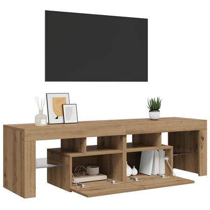 TV Cabinet with LED Lights Artisan Oak 140x36,5x40 cm Engineered Wood