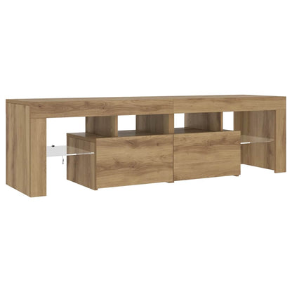TV Cabinet with LED Lights Artisan Oak 140x36,5x40 cm Engineered Wood
