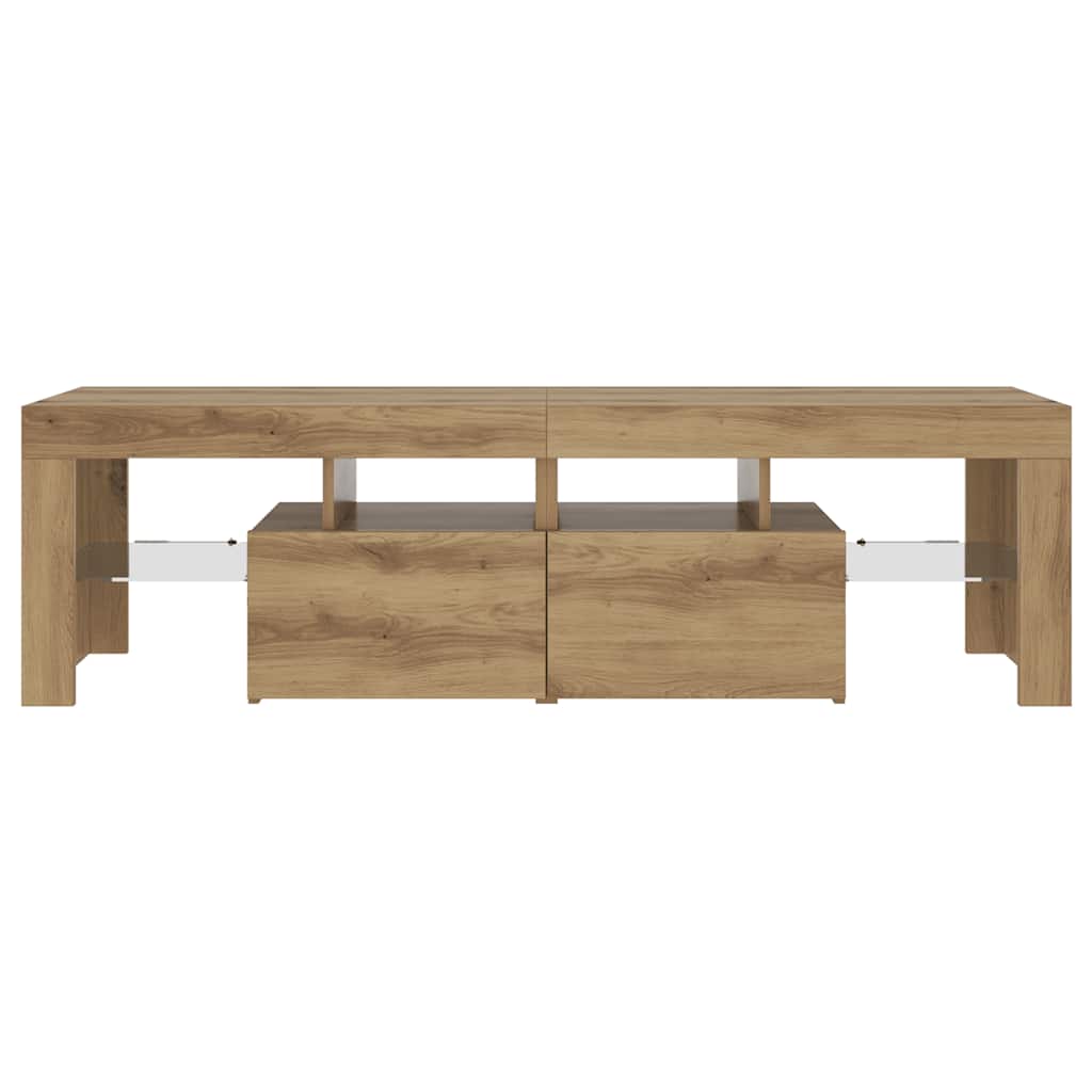 TV Cabinet with LED Lights Artisan Oak 140x36,5x40 cm Engineered Wood