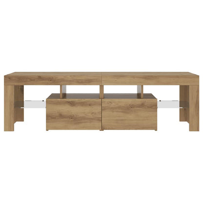 TV Cabinet with LED Lights Artisan Oak 140x36,5x40 cm Engineered Wood