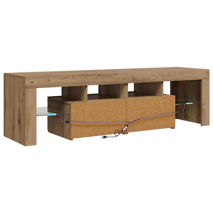 TV Cabinet with LED Lights Artisan Oak 140x36,5x40 cm Engineered Wood