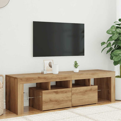 TV Cabinet with LED Lights Artisan Oak 140x36,5x40 cm Engineered Wood