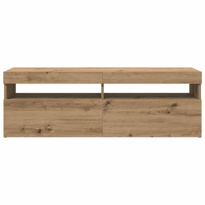 TV Cabinet with LED Lights Artisan Oak 120x35x40 cm