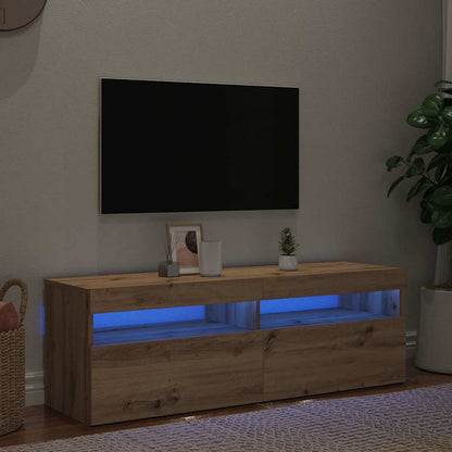 TV Cabinet with LED Lights Artisan Oak 120x35x40 cm