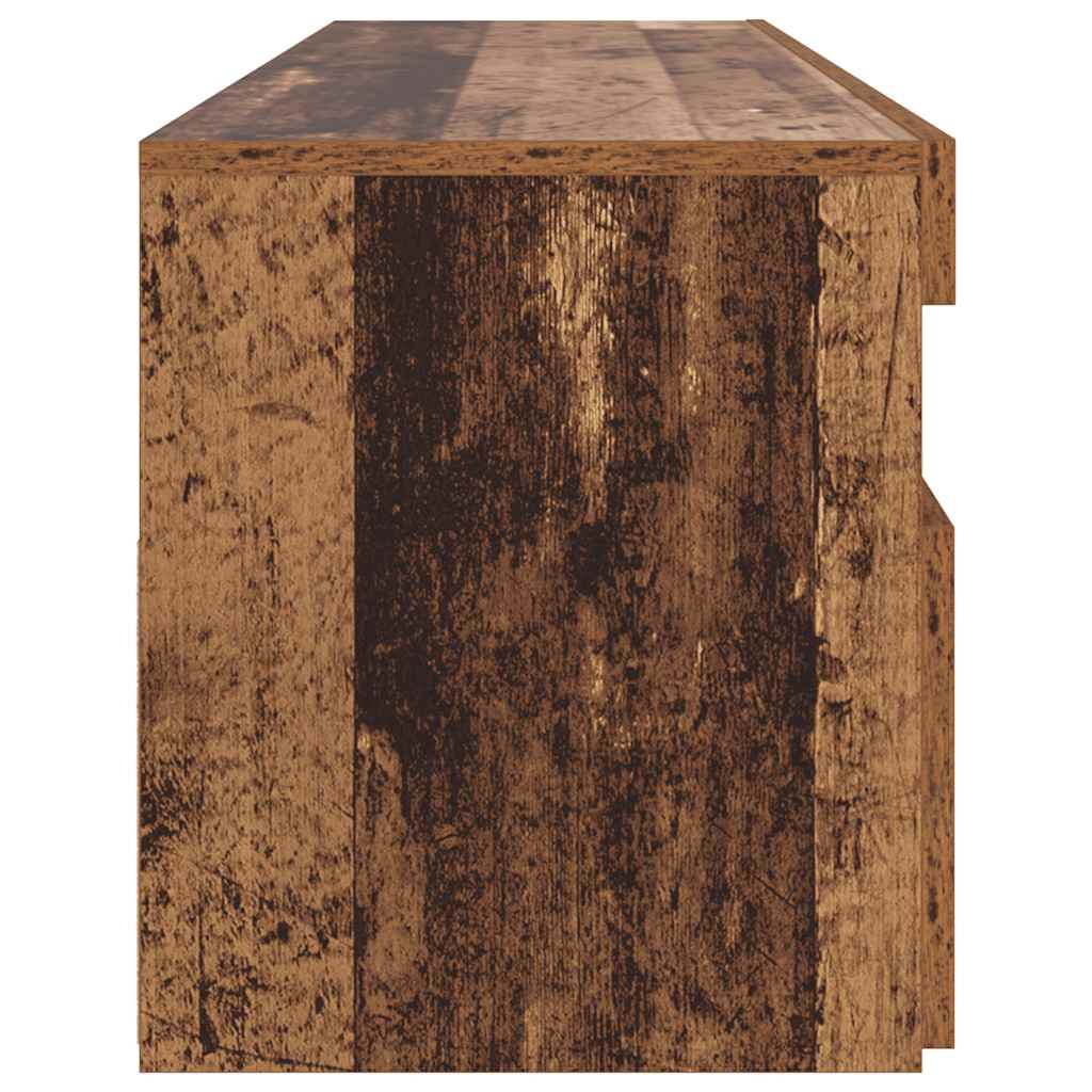 TV Cabinet with LED Lights Old Wood 90x35x40 cm Engineered Wood