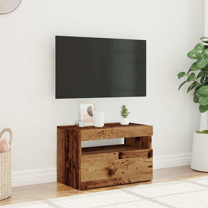 TV Cabinet with LED Lights Old Wood 60x35x40 cm Engineered Wood