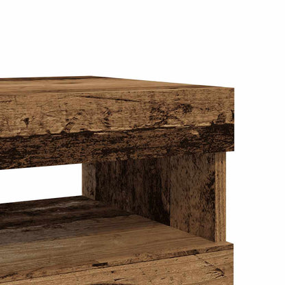 2 Piece TV Cabinet Set with LED Lights Old Wood Engineered Wood